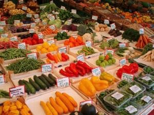 Frische, gute Lebensmittel auf dem Markt